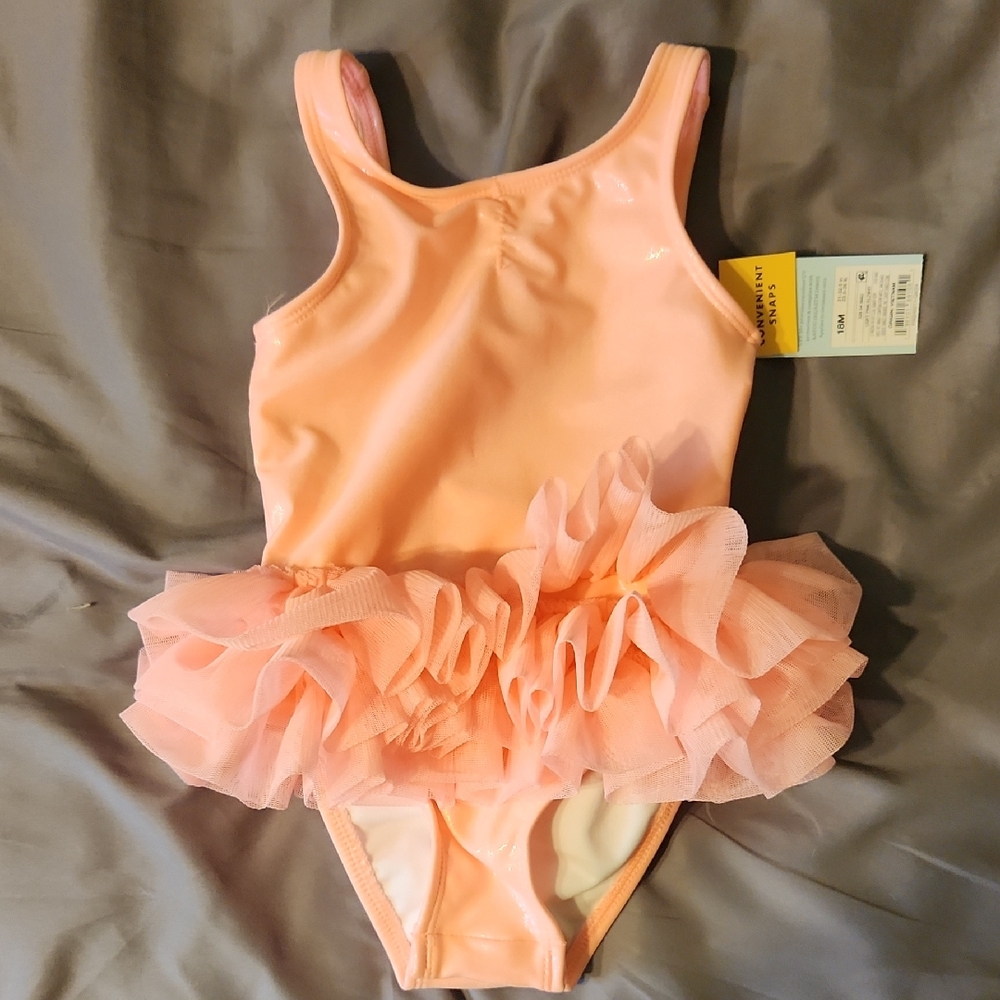NWT 18M Peach Tutu Swimsuit